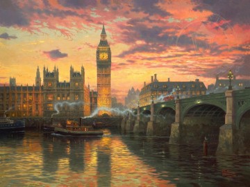 don pedro Painting - London Thomas Kinkade